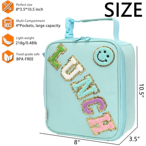 GYEUKHAM Insulated Lunch Bag for Women Girl Teen large Insulated Kid Lunch Bag,Large Reusable Cute Cooler Bag for School Work Picnic,Baby Green - Image 3