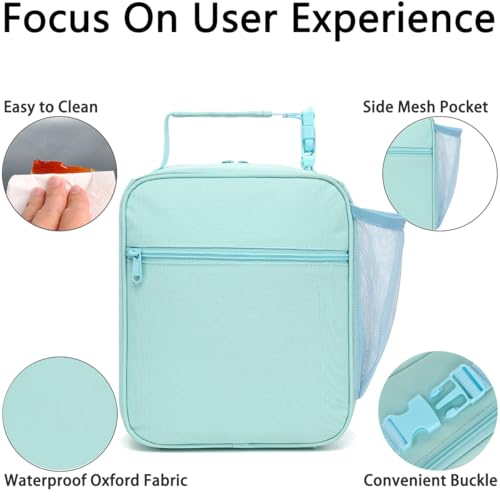 GYEUKHAM Insulated Lunch Bag for Women Girl Teen large Insulated Kid Lunch Bag,Large Reusable Cute Cooler Bag for School Work Picnic,Baby Green - Image 4