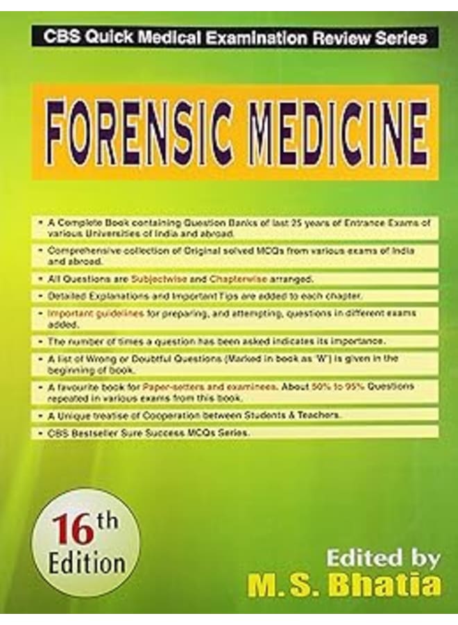 CBS Quick Medical Examination Review series Forensic Medicine