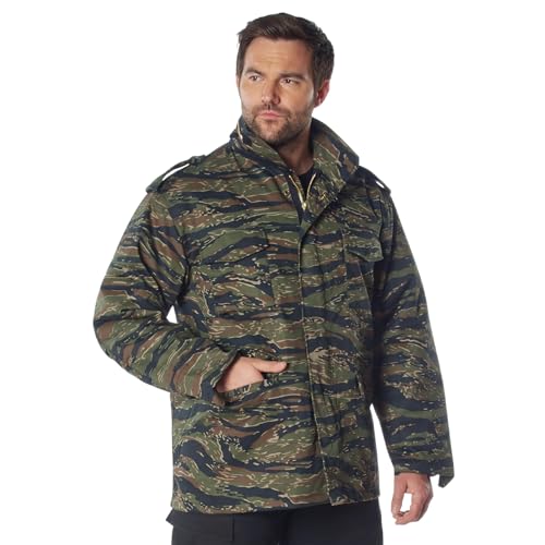 Rothco Field Jacket - All-Season Outdoor Weather Protection and Classic Style Coat, Tiger Stripe Camo, S - Image 1