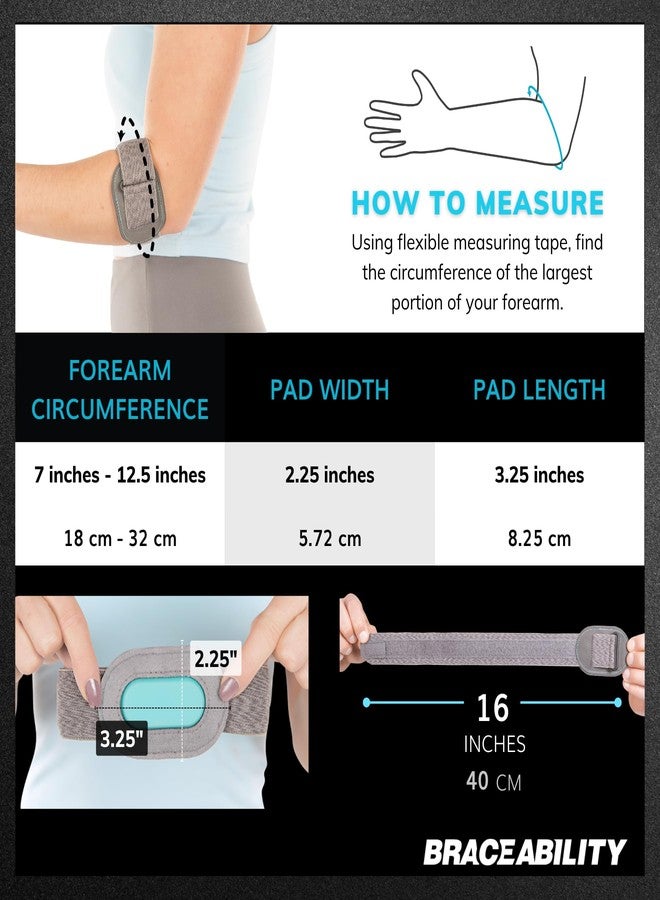 BraceAbility Court Comfort - Tennis Elbow Brace for Women and Men - Sports Elbow Support Forearm Strap with Compression Pad for Tendonitis, Tennis or Golfers Elbow, Pickleball Pain Relief (One Size) - Image 2