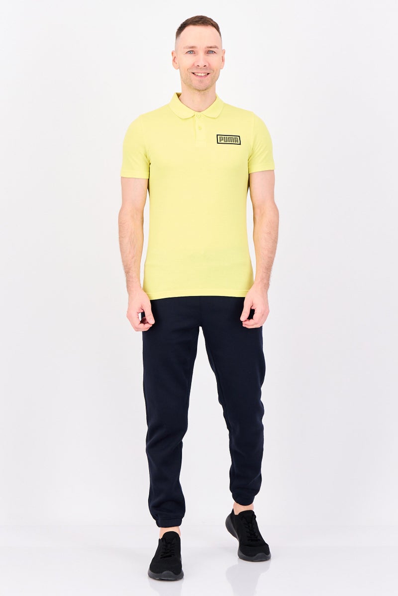 PUMA Men Regular Fit Brand Logo Short Sleeve Polo Shirt, Yellow - Image 2