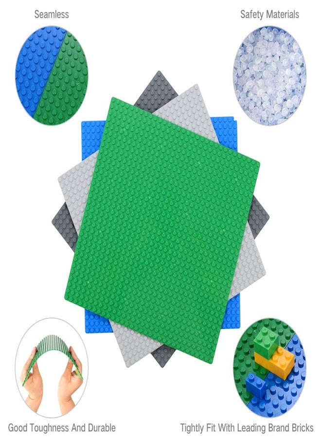 Mimax Peel-and-Stick Baseplates, Self Adhesive Building Brick Plates, Compatible with All Major Brands - 4 Pack (10" x 10") (Green) - Image 4