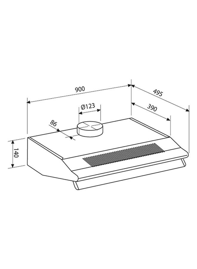 GLEMGAS Builtin Under Cabinet Hood 90CM Steel - Image 3