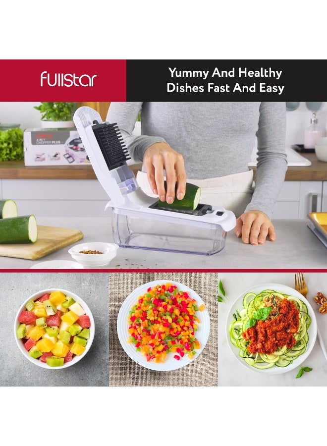 Fullstar Vegetable Chopper - Spiralizer Vegetable Slicer - Onion Chopper With Container - Pro Food Chopper - Slicer Dicer Cutter - (4 In 1, White) - Image 3
