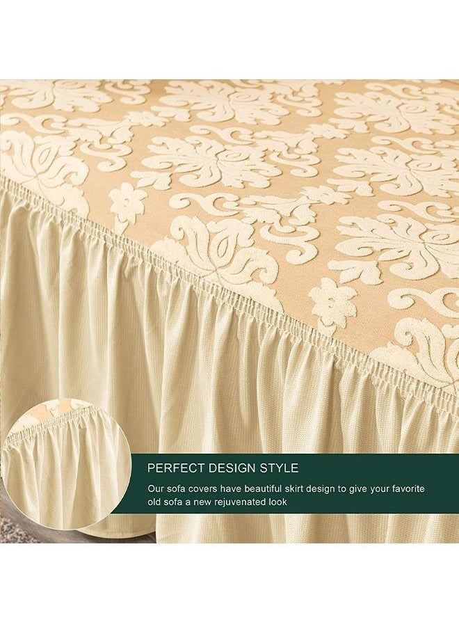 EVORY HOME Sofa Cover Jacquard 4-Pieces Set of 7-Seater (3+2+1+1) Super Stretchable Anti-Wrinkle Slip Resistant Furniture Protector  - Image 2