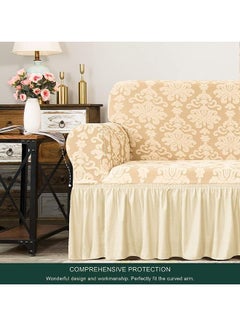 EVORY HOME Sofa Cover Jacquard 4-Pieces Set of 7-Seater (3+2+1+1) Super Stretchable Anti-Wrinkle Slip Resistant Furniture Protector  - Image 3