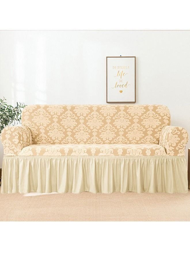 EVORY HOME Sofa Cover Jacquard 4-Pieces Set of 7-Seater (3+2+1+1) Super Stretchable Anti-Wrinkle Slip Resistant Furniture Protector  - Image 5
