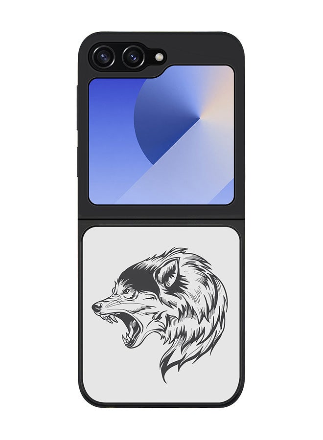 Stylizedd Rugged Black edge case for Samsung Galaxy Z Flip7 FE, Slim fit Soft Case Flexible Rubber Edges Anti Drop TPU Gel Thin Cover -  Bear Growl - Image 1