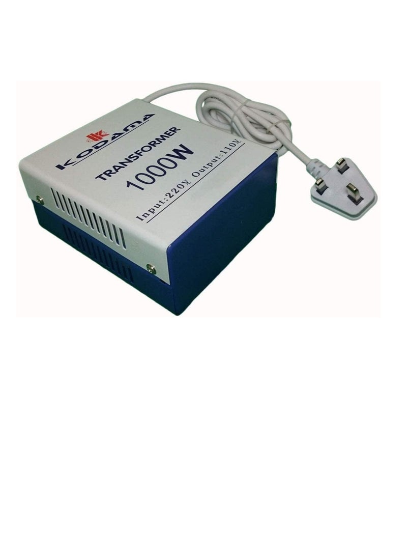 Generic Kodama Transformer 1000 Watts Universal 3 Pin UK Power Cord With Safety Fuse Included Plug Transformer 220V To 110V Step Down Power Converter Input Voltage 220V And Output Voltage is 110V  - Image 3