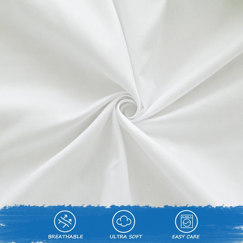 Coldwind ورقة سرير 31 "" × 75 "ملاءات مرتبة بحجم سرير مزودة بضيق مزدوج/كامب سرير/ريفس سرير/ضيوف/سفن الجيش/مرتبة Trifold Super Super Tream -Predable Cover Prote White - Image 2