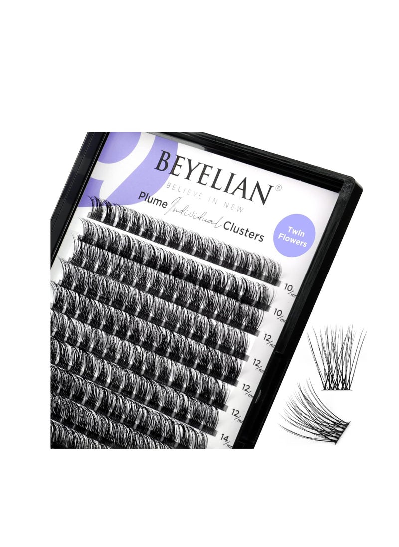 BEYELIAN BEYELIAN Lash Clusters, 168 Pcs Individual Cluster Lashes, 10-16mm C Curl DIY Eyelash Extension Super Thin Band Resuable Soft Glue Bonded Lash Extensions (Style3 0.07 Mix Black Band)  - Image 1