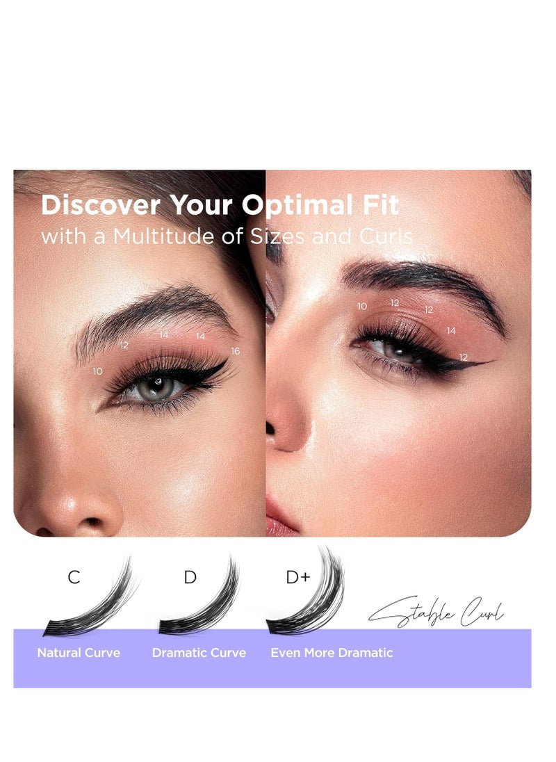BEYELIAN - BEYELIAN Lash Clusters, 168 Pcs Individual Cluster Lashes, 10-16mm C Curl DIY Eyelash Extension Super Thin Band Resuable Soft Glue Bonded Lash Extensions (Style3 0.07 Mix Black Band) - Image 1