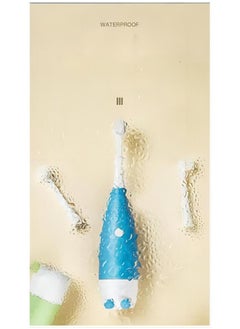 TNGames Kids Electric Toothbrush Penguin Design,Soft hair automatic toothbrush tooth protection waterproof household with 2 brush heads for age 3-15years,Blue  - Image 2