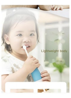 TNGames Kids Electric Toothbrush Penguin Design,Soft hair automatic toothbrush tooth protection waterproof household with 2 brush heads for age 3-15years,Blue  - Image 3