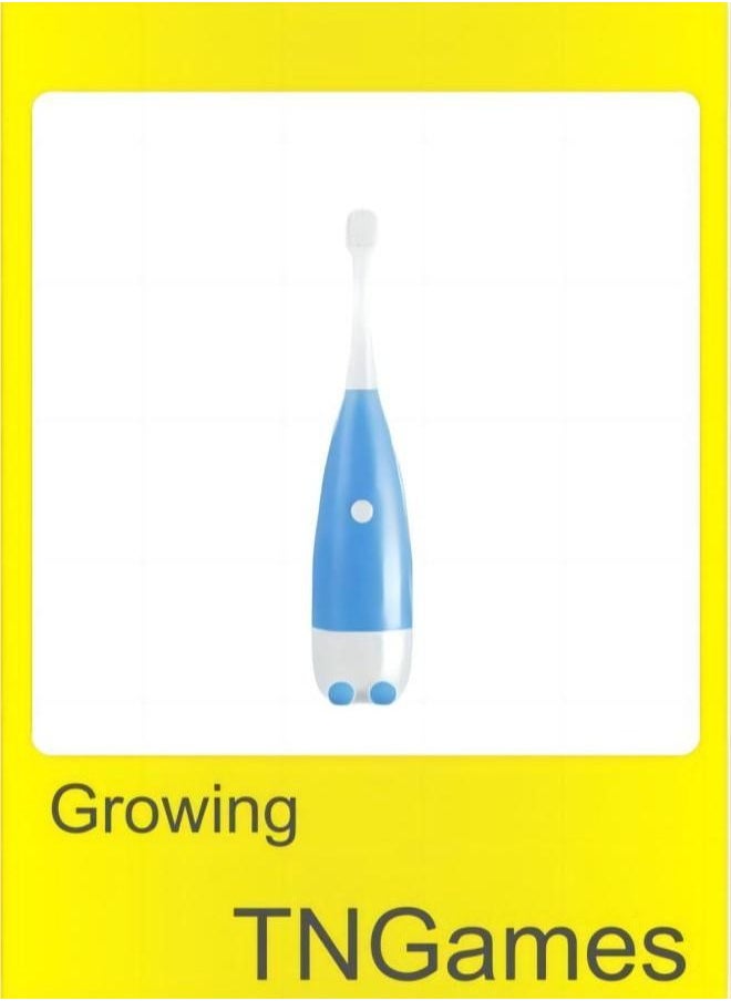 TNGames Kids Electric Toothbrush Penguin Design,Soft hair automatic toothbrush tooth protection waterproof household with 2 brush heads for age 3-15years,Blue  - Image 1