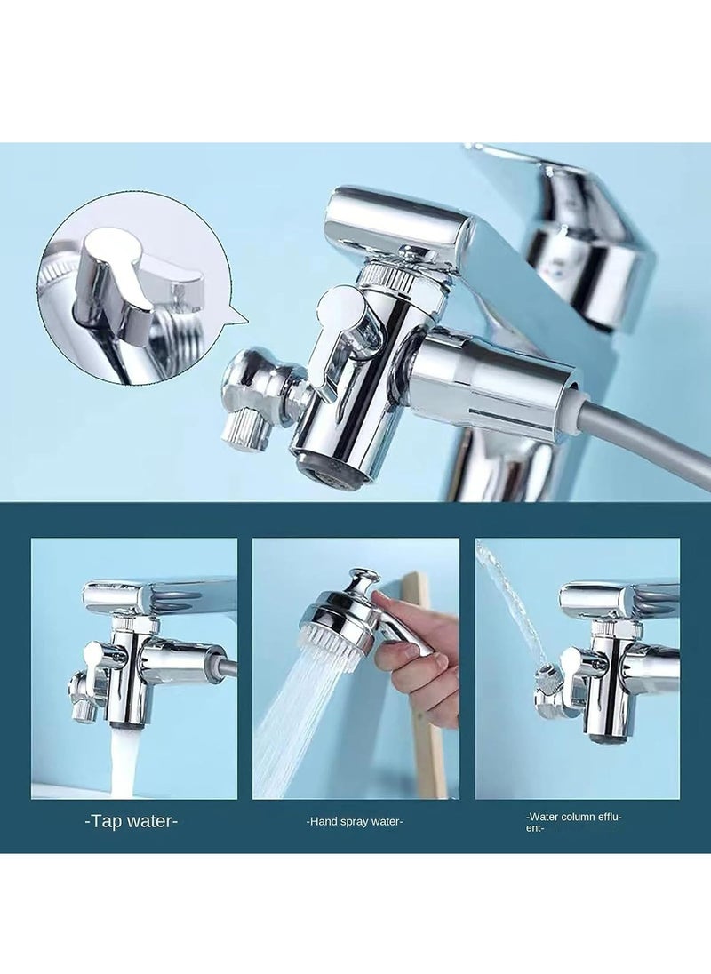 MODERN HOME - Multifunction Universal Water Taps, Multi Function Faucet Attachment, 3 in 1 Multifunction Universal Water Taps with 360° Rotating Faucet and Massage Shower Head - Upgrade (Silver) - Image 1