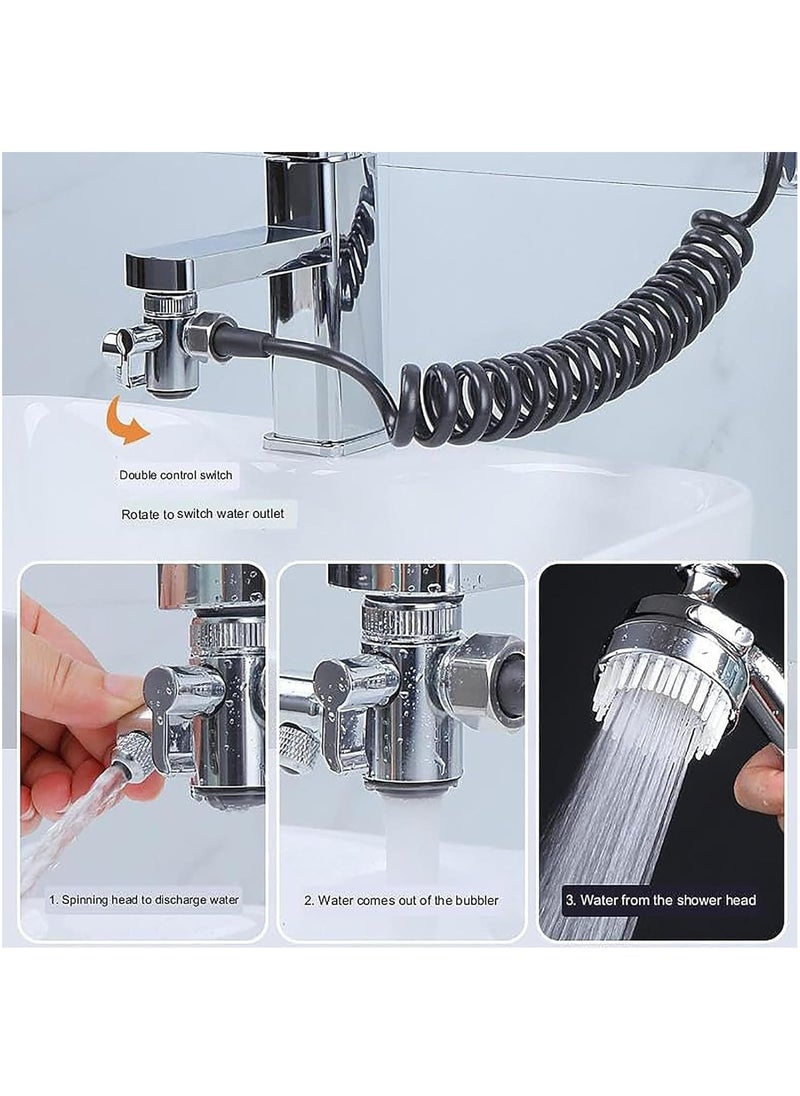 MODERN HOME - Multifunction Universal Water Taps, Multi Function Faucet Attachment, 3 in 1 Multifunction Universal Water Taps with 360° Rotating Faucet and Massage Shower Head - Upgrade (Silver) - Image 1
