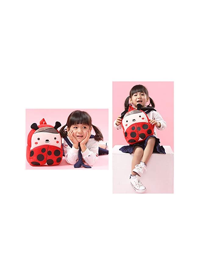 Raxoom Toddler Kids Mini Backpack Cute Animal Schoolbags Plush Preschool Bag (Ladybug) - Image 2