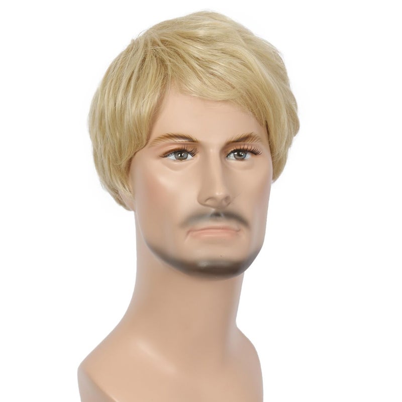 Kalyss 8" Short Straight Men's Blonde Color Wig Heat Resistant Synthetic Hair Wig (blonde) - Image 4