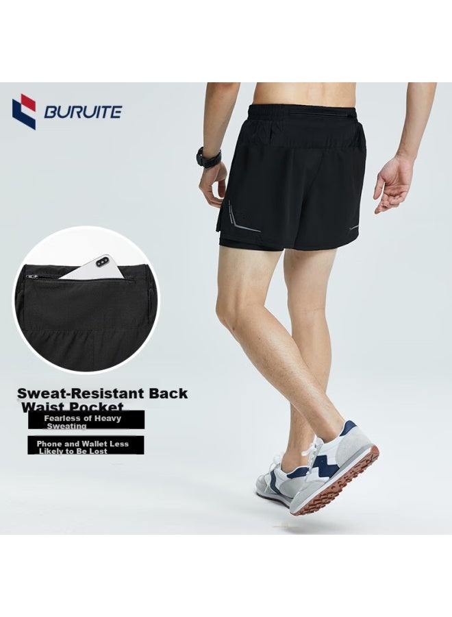 Buruite Men's Quick Dry Summer Thin Loose Fit Anti-embarrassment Running Basketball Gym Training American Style Shorts - Image 1