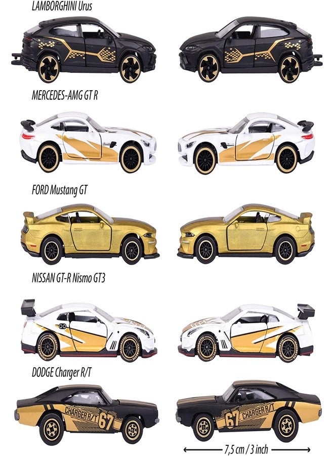 Majorette - Limited Edition 9 Gift Set - 5 Small Model Cars with Gold Design, for Children Aged 3 and Above, Toy Cars with Rotating Wheels and Suspension, Includes 2 Exclusive car Models - Image 3