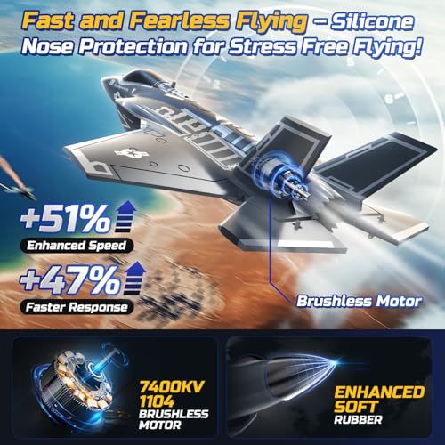 DEERC F35 4 Channel Brushless RC Plane for Adults Remote Control Airplane EDF Fighter Jet24GHz 6axis Gyro Stabilizer EPP RTF Hobby Glider Aircraft Plane Easy to Fly for Advance Player - Image 5