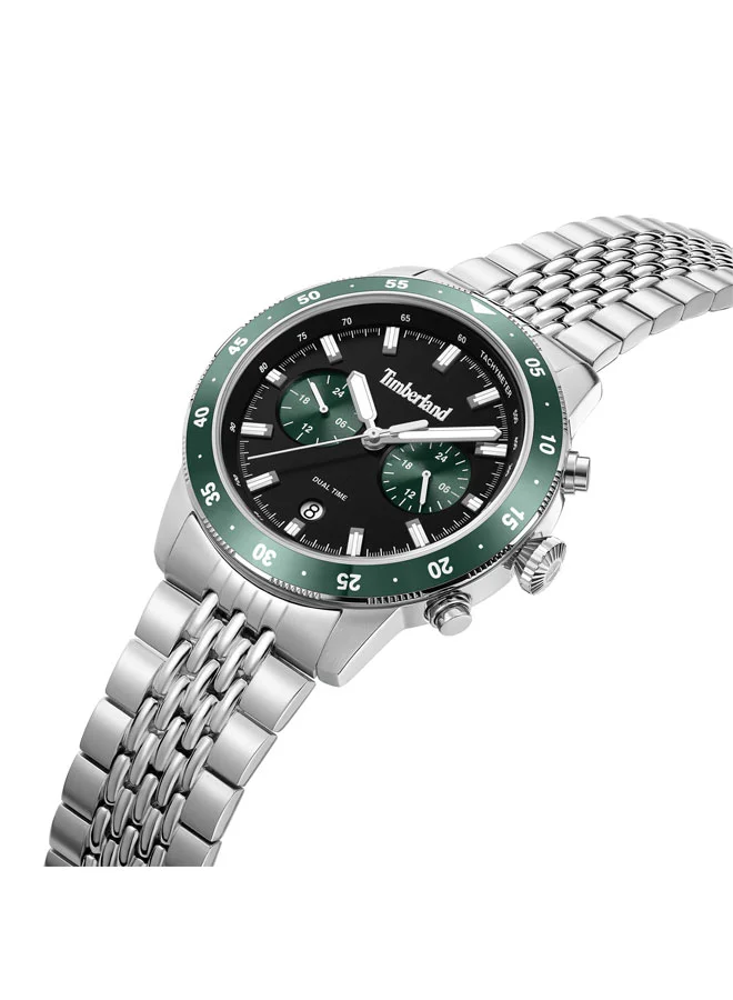 Timberland Parkman Black Dial Stainless Steel Bracelet Multifunction Watch for Men, 44mm