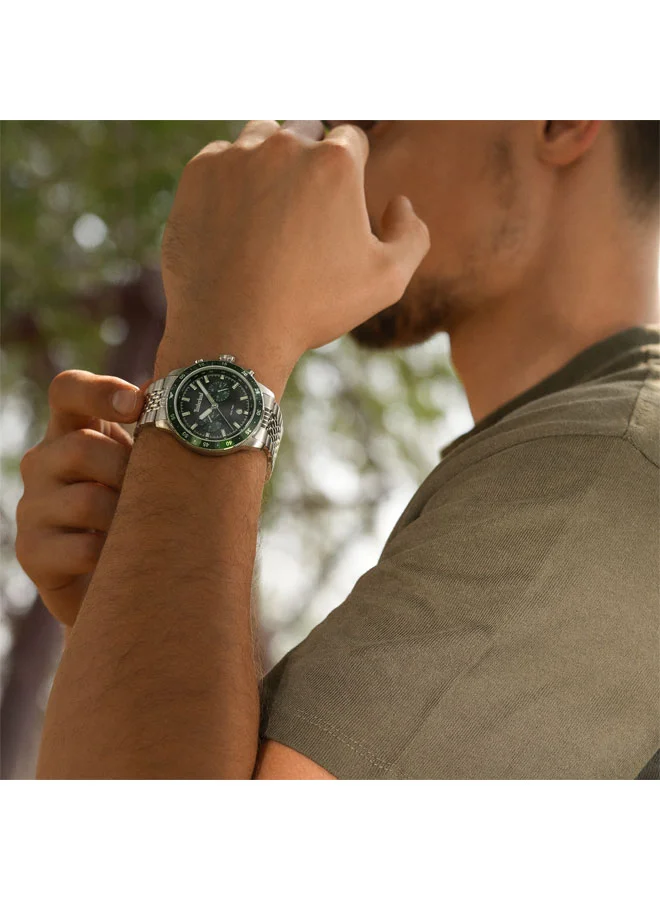Timberland Black Men's Parkman Black Dial Stainless Steel Bracelet Multifunction Watch for Men, 44mm for Men | Best Price UAE
