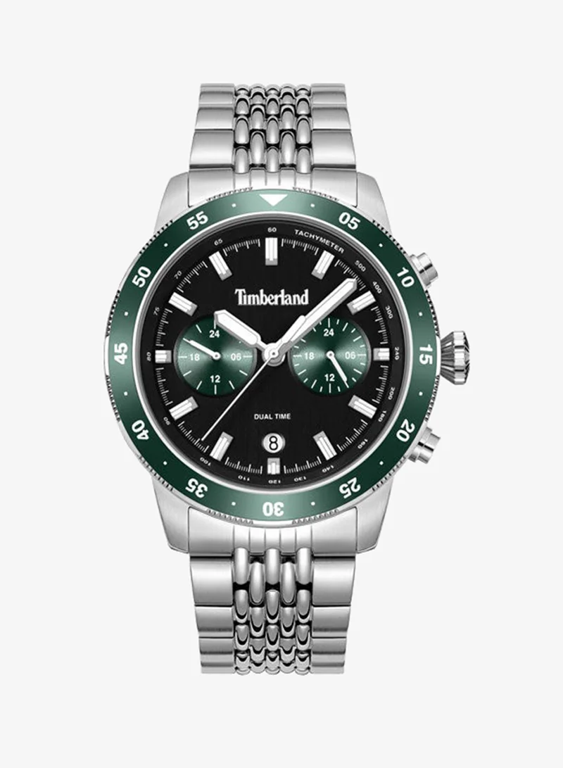 Timberland Parkman Black Dial Stainless Steel Bracelet Multifunction Watch for Men, 44mm