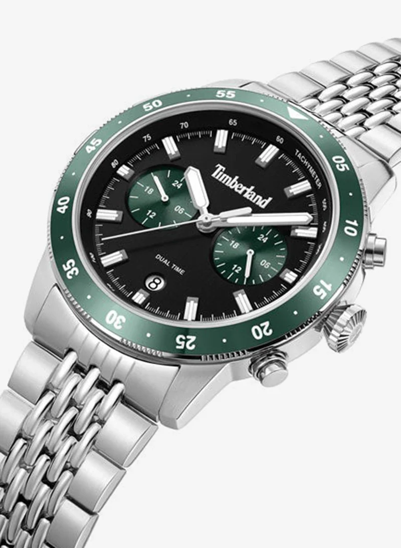 Timberland Parkman Black Dial Stainless Steel Bracelet Multifunction Watch for Men, 44mm