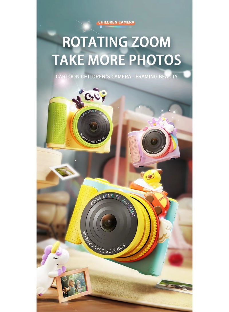 BlueFire Kids Selfie Camera with 180° Flip Screen & Zoom Lens – 48MP HD Photography, 1080P Video Recording, Built-in Games, Flash, 2.4” Display, Expandable 32GB (Card Not Included) – Perfect Gift for Children’s Creativity & Fun - Image 2