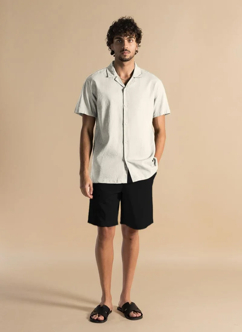 SHAPES LINEN BLEND RELAXED-FIT SHIRT