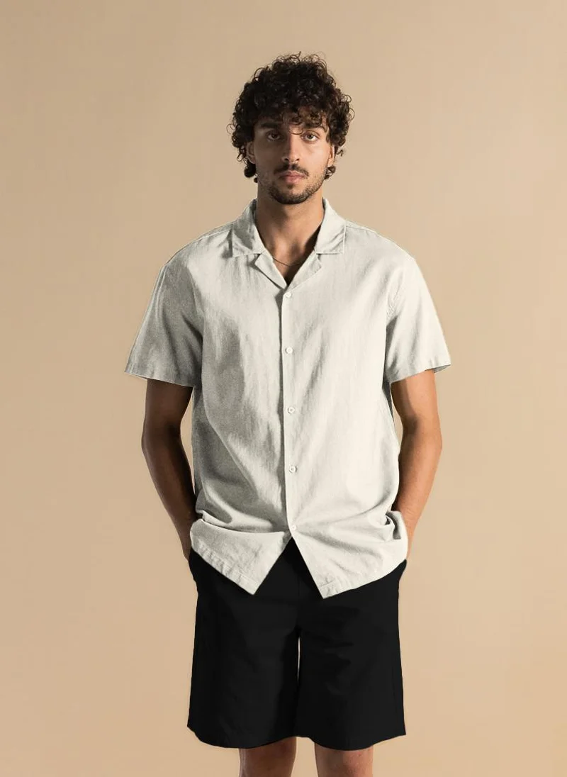 SHAPES LINEN BLEND RELAXED-FIT SHIRT