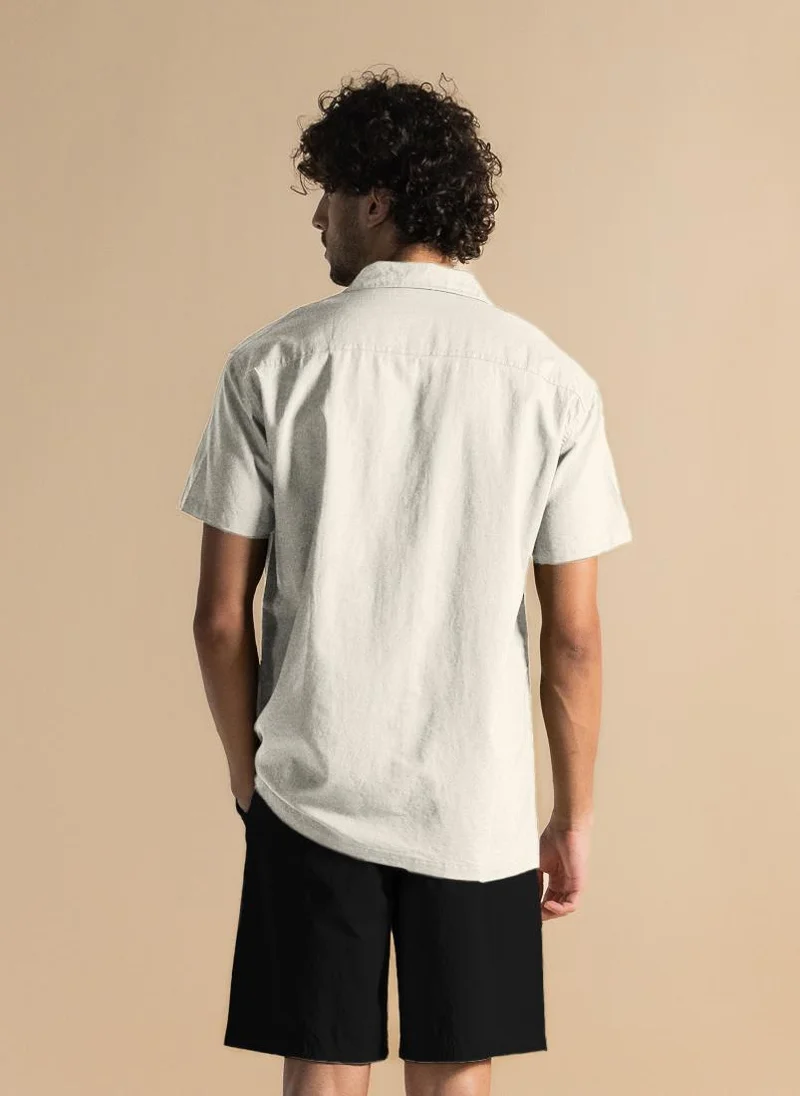SHAPES LINEN BLEND RELAXED-FIT SHIRT