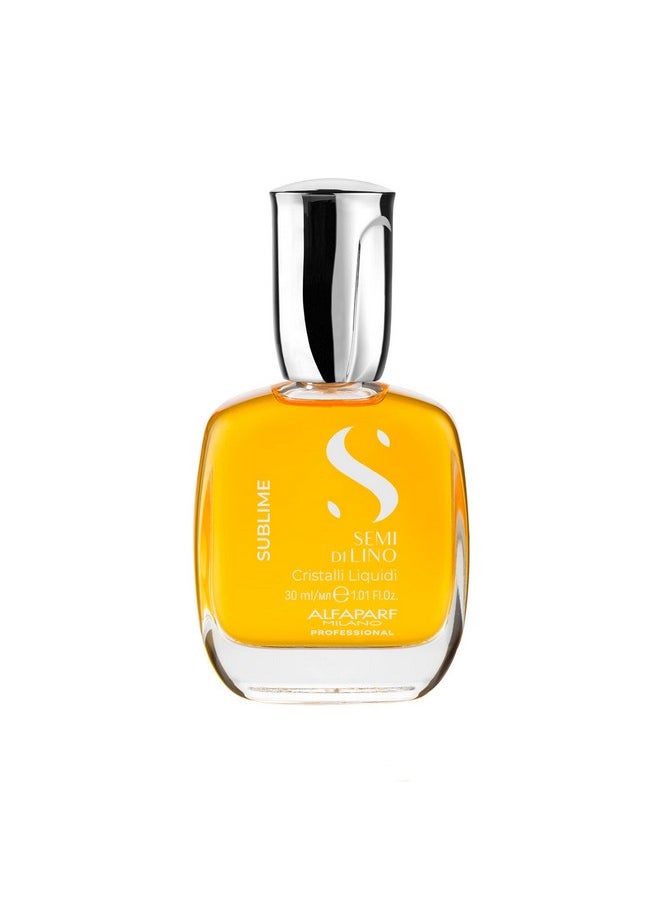 ALFAPARF MILANO Semi Di Lino Sublime Cristalli Liquidi Hair Oil Serum With Thermal Protection - Anti Frizz Hair Serum & Smoothing Heat Protectant Spray With Vitamin E For Frizzy Hair (1.01 Oz / 30 Ml)  - Image 1