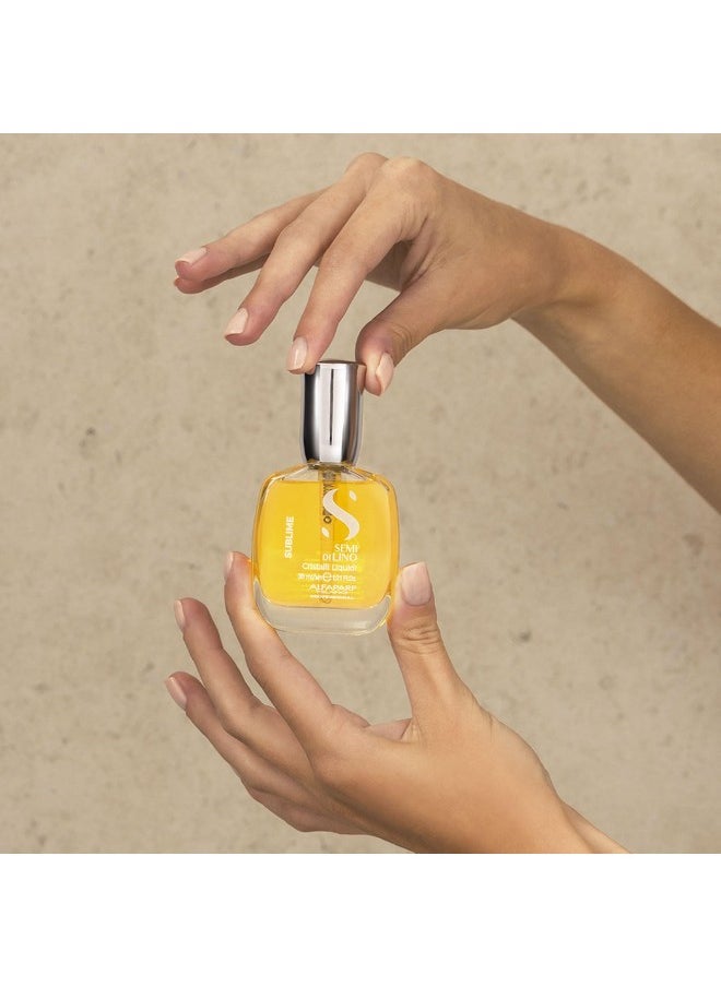 ALFAPARF MILANO Semi Di Lino Sublime Cristalli Liquidi Hair Oil Serum With Thermal Protection - Anti Frizz Hair Serum & Smoothing Heat Protectant Spray With Vitamin E For Frizzy Hair (1.01 Oz / 30 Ml)  - Image 3