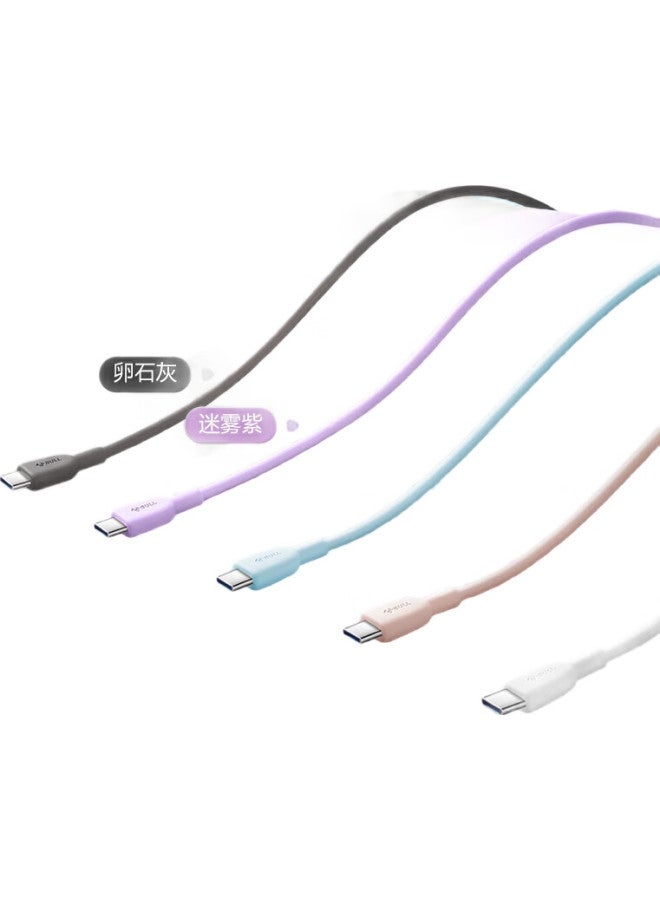 Bull C-C Male To Male Fast Charging Cable, Ctoc 3A/60W Max/1M/Compatible With Iphone 15/Huawei/Xiaomi/Tablets/Laptops, Cotton Candy Pink - Image 3
