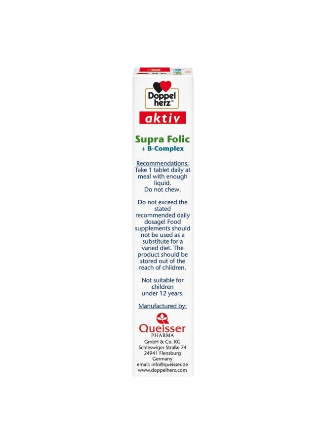 Doppelherz Aktiv Supra Folic + B-Complex Tablets For Cell Division & Energy Support, Pack Of 30'S - Image 2