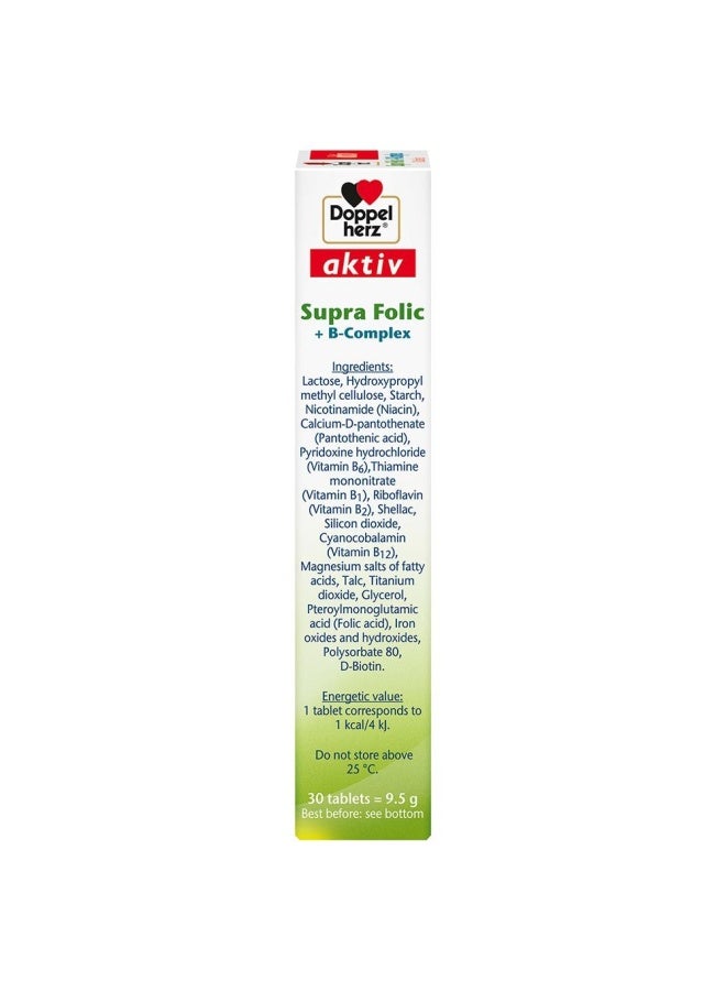 Doppelherz Aktiv Supra Folic + B-Complex Tablets For Cell Division & Energy Support, Pack Of 30'S - Image 3