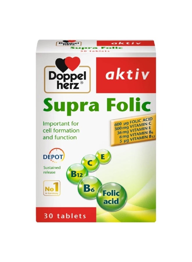 Doppelherz Aktiv Supra Folic + B-Complex Tablets For Cell Division & Energy Support, Pack Of 30'S - Image 5