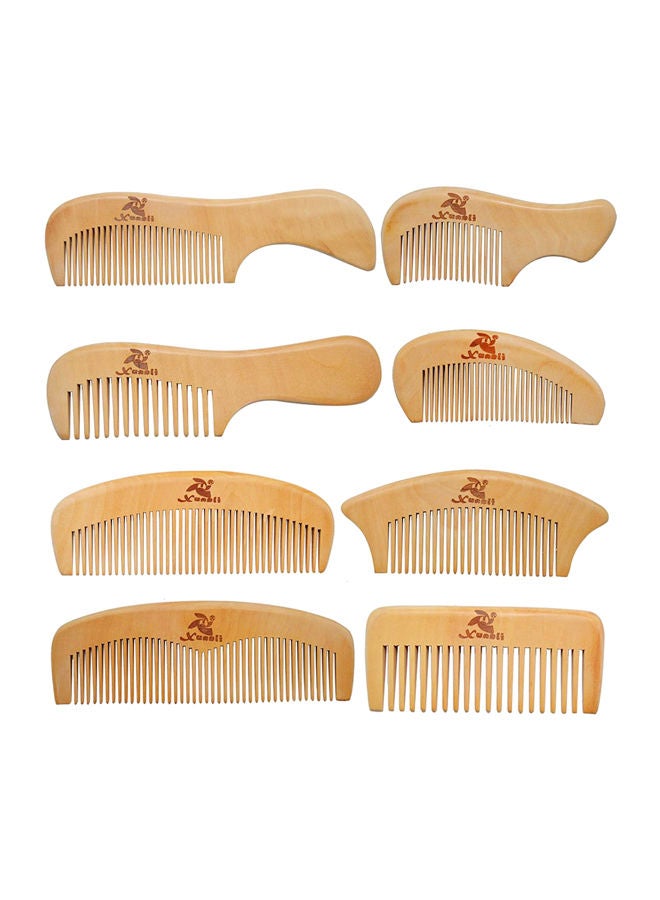 NIBEMINENT 8-Piece Hair Comb Family Set Beige