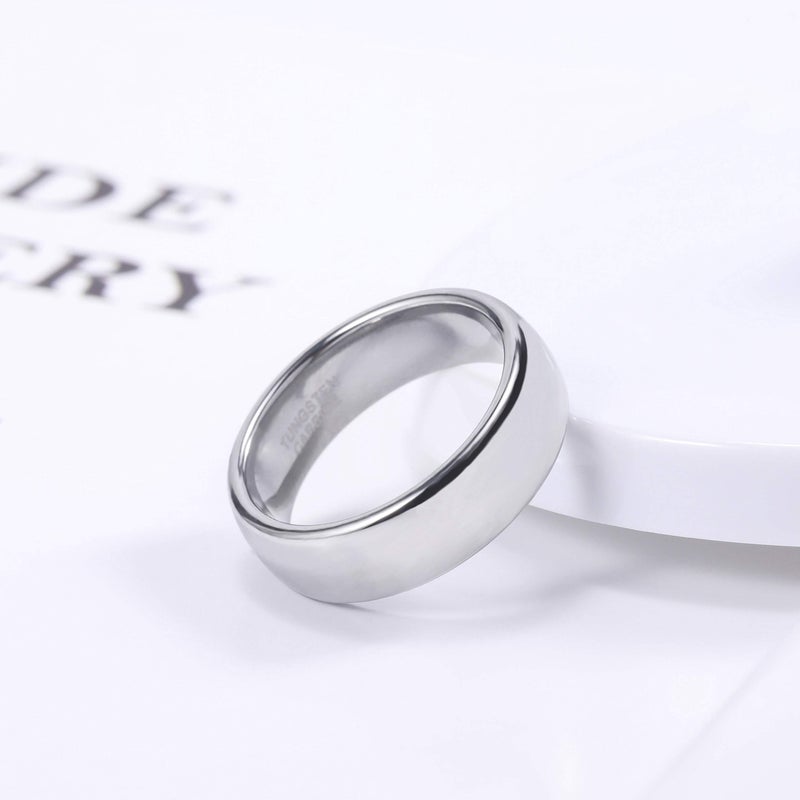 TRUMIUM 4mm Tungsten Wedding Band Ring Men Women Plain Dome High Polished Comfort Fit Size 8 - Image 4