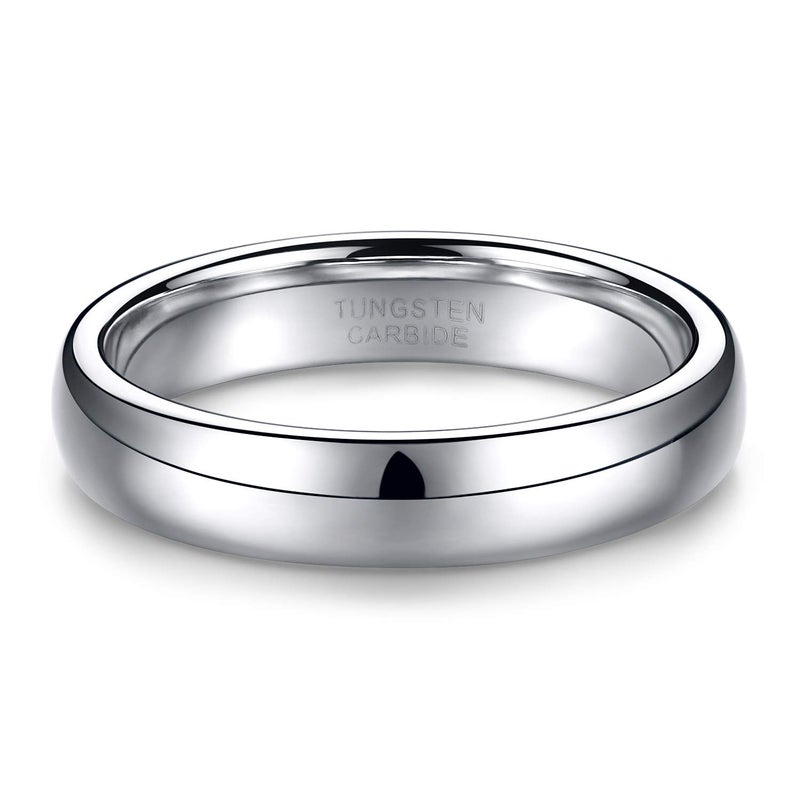 TRUMIUM 4mm Tungsten Wedding Band Ring Men Women Plain Dome High Polished Comfort Fit Size 8 - Image 2