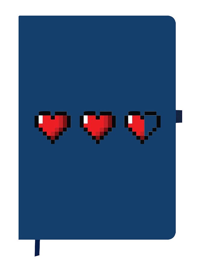 Theodor Designer A5 Thick Blue Hardcover Notebook 3 Hearts - Image 1