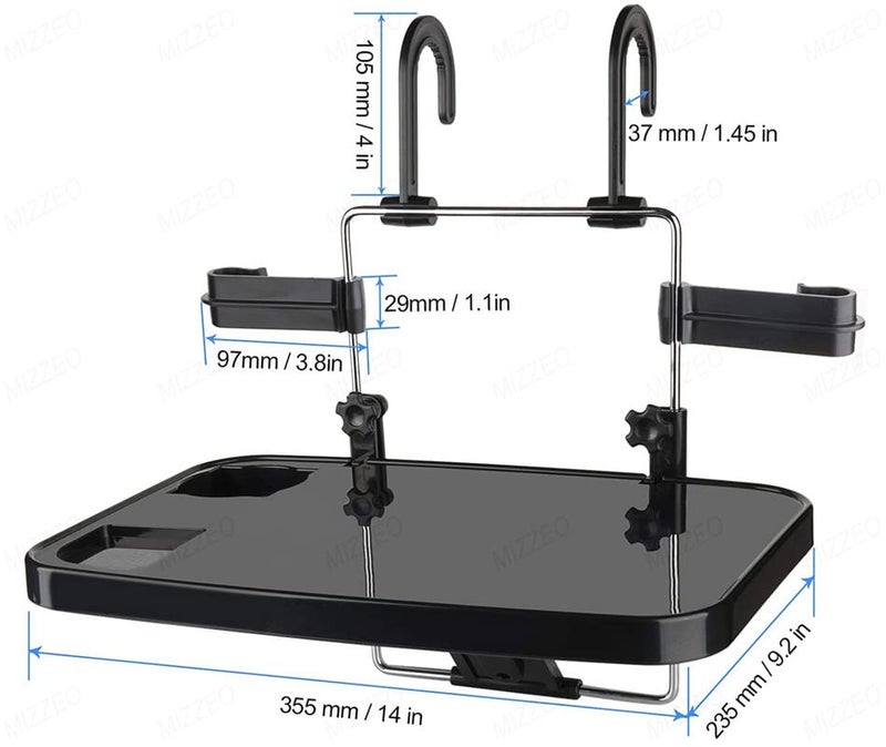 MIZZEO Multipurpose 2 in 1 Car Tray Table, Ergonomic Car Desk Passenger Seat with Tray Plate Car Steering Table Compatible with MG Astor - Image 3