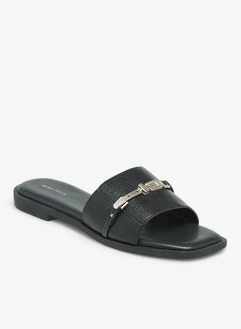 Flora Bella By Shoexpress Women Metal Accent Slip-On Flat Sandals