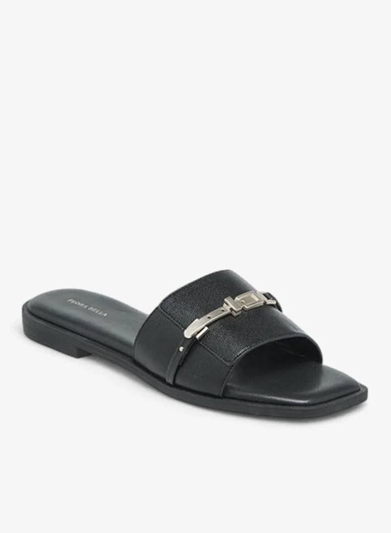 Flora Bella By Shoexpress Women Metal Accent Slip-On Flat Sandals