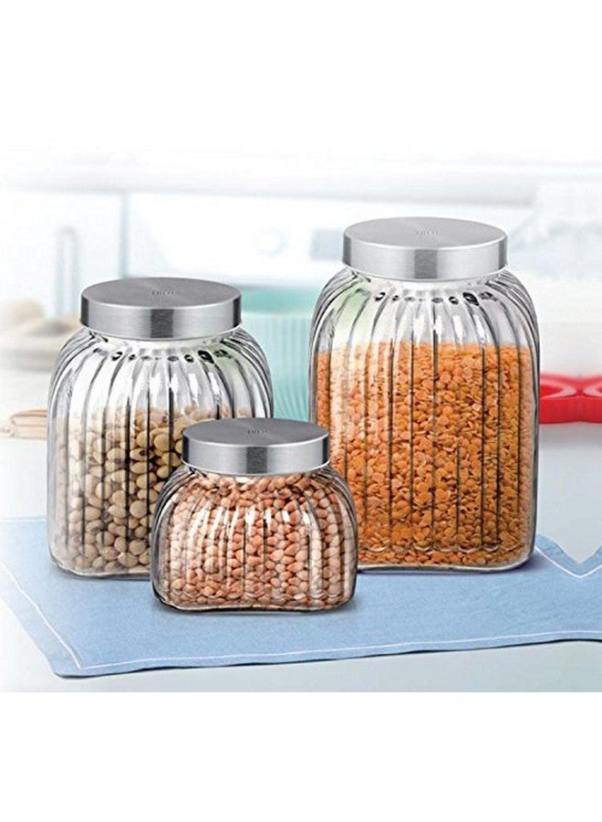 Treo By Milton Bruno Storage Container, Glass Jar with Air Tight Steel Lid, 4800 ml, 1 Piece, Transparent Jar for Snacks, Pulses, Masala, Pickles, Cereals, Cookies, Dry Food - Image 3