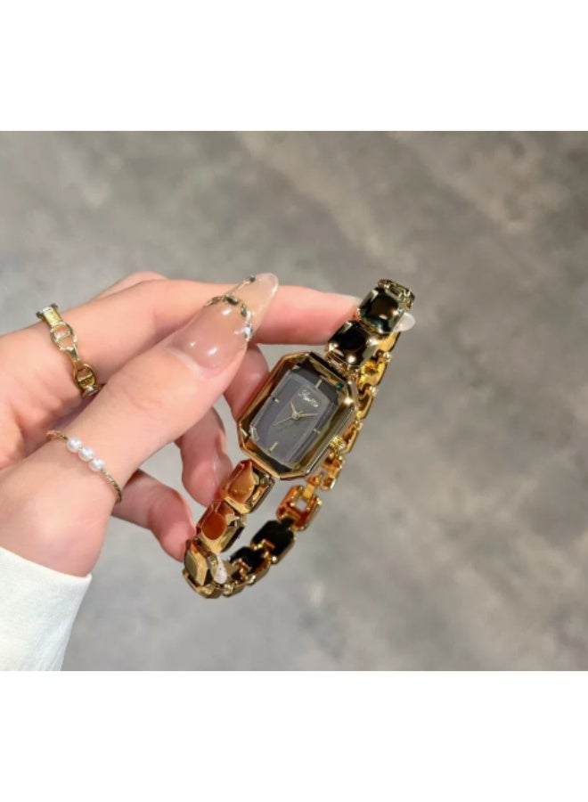 gedi Women's Octagonal Case Quartz Watch, Gold Tone Geometric Chain Strap - Luxury Fashion Watch for Elegant Ladies